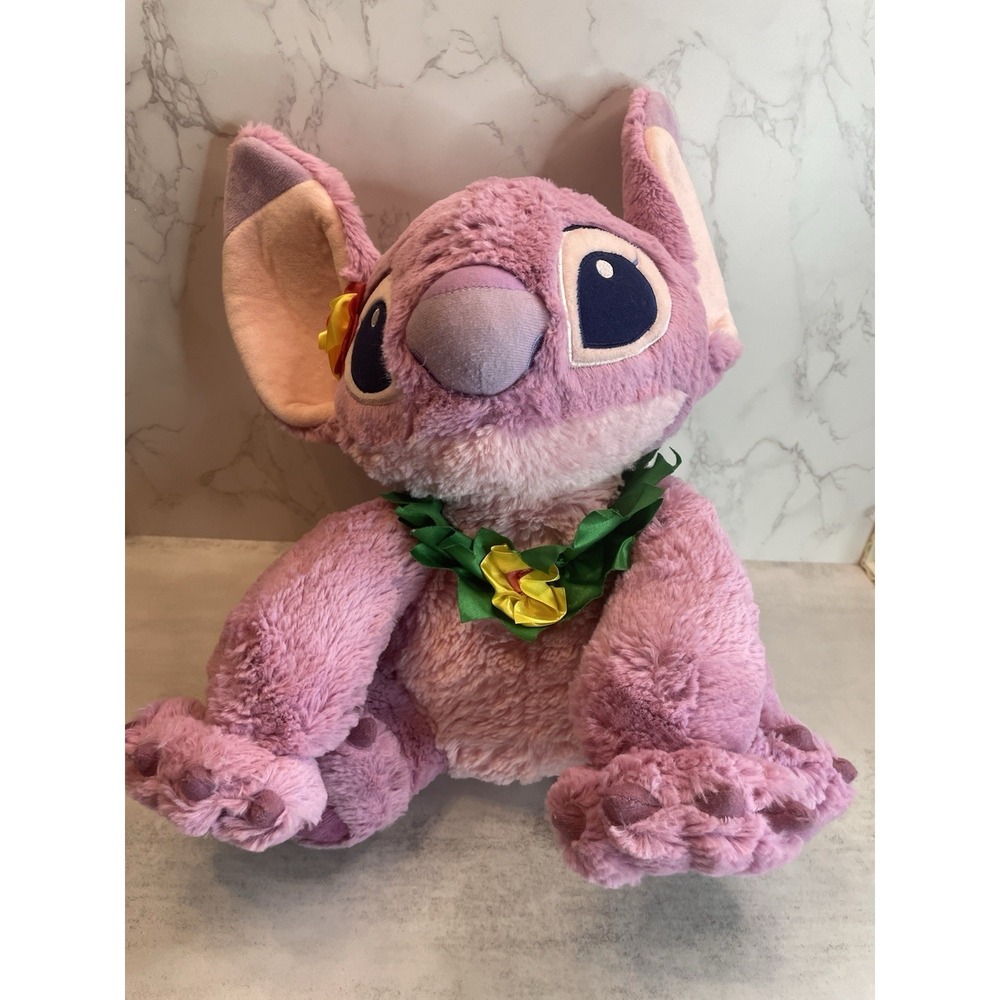 Lilo & Stitch Hawaiian Angel Plush Pink with Flower Lei Disney Store